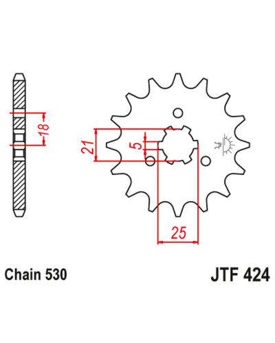 Jt передняя звезда 424 17 suzuki gt 380/550/750 (42417jt) (цепь 530)