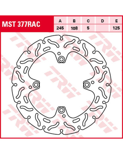 Trw zf гальмівний диск зад ducati hypermotard 796 '10-'12, monster 800 '05-'07, 848 evo '10-'13, monster 996 '04-'06, monster 1000 '06-'08, multistrada ds 1000 '03-'06, hypermotard 1100 '05-
