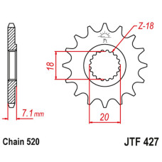 Jt передняя звезда 432 11 suzuki rm 125 '92-'07, rmz 250 '10-'12 (43211jt) (цепь 520)