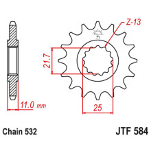 Jt передняя звезда 442 15 yamaha r6 '99-'05, fzr 1000 (44215jt) (цепь 532)