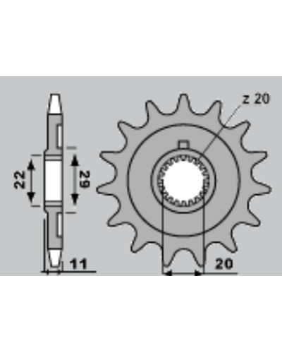 Grosskopf передняя звезда 2275 14 sherco 125 se-r '18-21, 250 se f/se f-r '14-20, 300 se f '14-20 (цепь 520)