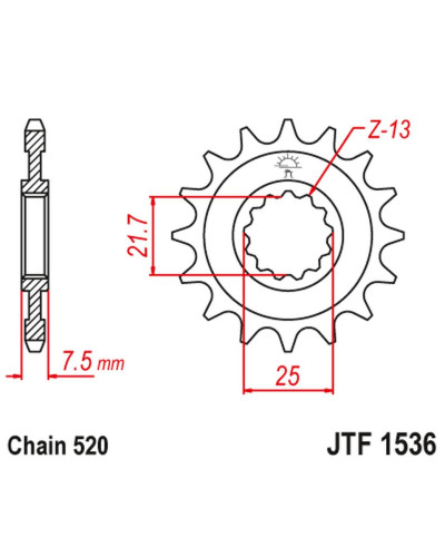 Jt передня зірка 585 14 kawasaki zx-6r/rr '07-17, yamaha xtz 750 '90-'98 (jtf1536.14)* (ланцюг 520)