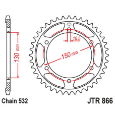 Jt задня зірка 863 43 yamaha fzr 750r '89, yzf 750r '93-97 (std.43) xjr 1200 '95-98, (std.+5) (86343jt) (ланцюг532)