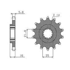 Sunstar передняя звезда 490 15 ducati monster 600/750/900 (jtf736.15) (цепь 520) (49015jt)