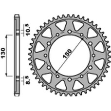 Pbr задня зірка 860 49 c45 yamaha fzs 600 fazer/yzf thundercat '96-'03, gts 1000 '93-'01, xjr 1200/1300, fj 1100/1200 (jtr859.49) (ланцюг 530)