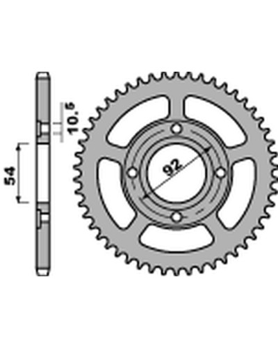 Pbr задняя звезда 4432 45 f yamaha tzr 50 rr/x-power '03-'09 (jtr1078.45) (цепь 420) (std.-2)