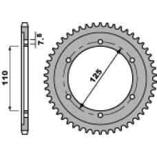 Pbr задняя звезда 485 46 f gilera 125 (цепь 428)
