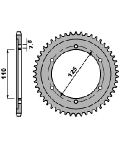 Pbr задняя звезда 485 46 f gilera 125 (цепь 428)