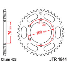 Jt задня зірка 4513 52 yamaha yzf 125r '19-22, mt 125 15-23 (+4) (451352jt)* (ланцюг 428)