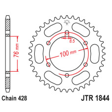 Jt задняя звезда 4513 52 yamaha yzf 125r '19-22, mt ​​125 15-23 (+4) (451352jt)* (цепь 428)