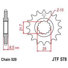 Jt передня зірка 585 17 kawasaki zx-6r/rr '07-17, yamaha xtz 750 '90-'98 (58517jt) (ланцюг 520) (+1)