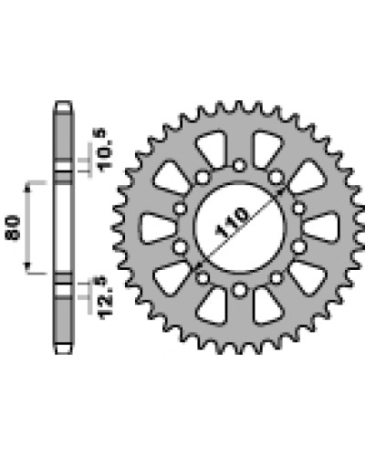 Pbr  задня зірка 334 46 c45 triumph/ honda cb 750 f 80-84 (jtr1334.46) (ланцюг 530)