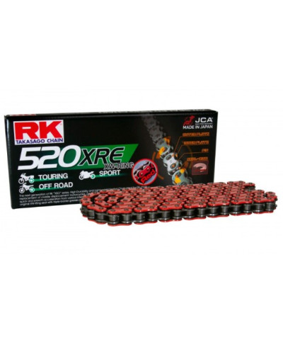 Rk цепь приводная rr520xre-120 (xw-ring) заклепка (clf) в наборе красный (объем: do 800 ccm) (36,5 kn)