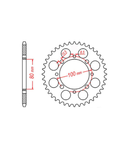 Mtx parts задня зірка 819 41 suzuki gz 250 marauder '99-'10, gn 250 '82-'99 (jtr819/2.41) (ланцюг 520)