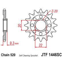 Jt передня зірка 2146 14 kawasaki kxf 250 '06-'17  (214614jt) (ланцюг 520)