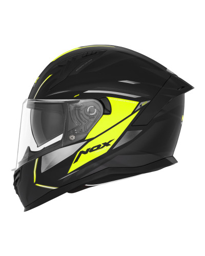 Nox  інтегральний шолом (full face)  n401 xeno колір чорний/жовтий fluo mat розмір xl