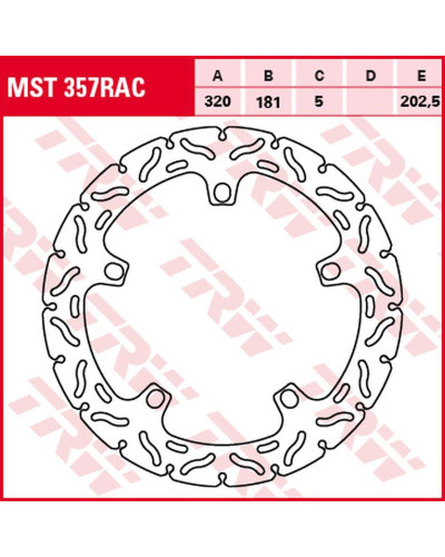 Trw zf гальмівний диск перед bmw s 1000r '09-, s 1000rr '09-'18, s 1000xr '15-'19, r 1100s '01-'05, r 1150r/rs/rt '00-'06, k 1200gt/lt/rs '99-'09, k 1200s '05-'09, k 1300r/s '09-'1