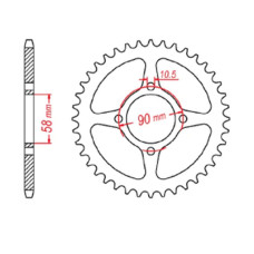 Mtx parts задня зірка 4669 45 honda cbr 125 '11-17, cb 125f (glr125) '15-'17 (jtr1221.45) (ланцюг 428) ( 10,5mm )