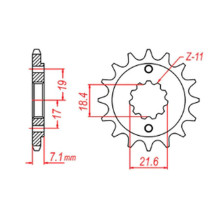 Mtx parts передня зірка 2067 14 honda crf 250l '13-'15 (jtf1321.14) (можно использовать как 2506 14 oraz 2261 14) (ланцюг 520)