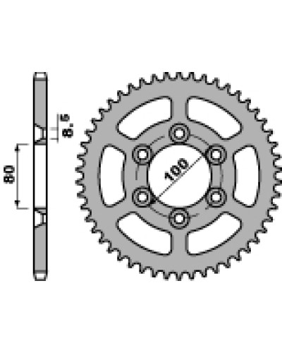 Pbr задняя звезда 4429 48 f rieju 50 rr (цепь 420) (jtr1076.48)