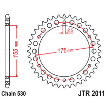Jt задня зірка 4392 43 triumph 900/955/1000 (439243jt) (ланцюг 530) черный