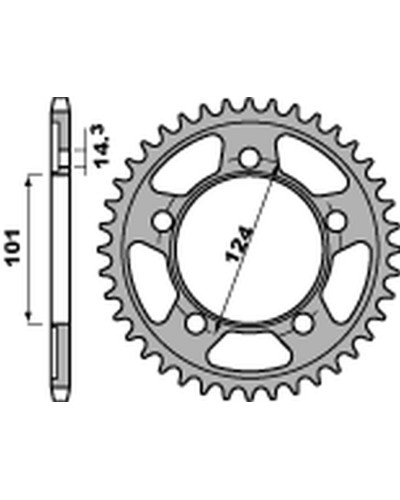 Pbr задня зірка 4508 42 c45 ktm 950/990/1190 rc8 /duke/ supermoto (jtr898.42) (ланцюг 525)