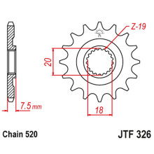 Jt передня зірка 340 12 honda cr 125 '87-'03 (34012jt) (ланцюг 520)