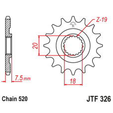 Jt передняя звезда 340 12 honda cr 125 '87-'03 (34012jt) (цепь 520)