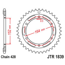 Jt задня зірка 841 56 yamaha sr 400 (2rd) '91-00', sr 500 '91-00' (84156jt) (ланцюг428)