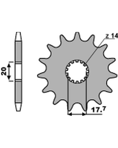 Pbr передняя звезда 440 13 18nc yamaha yz 125 '87-'92 (jtf564.13) (цепь 520) (std.)