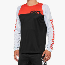 100% mtb велосипедная футболка r-core concept black/red цвет черный/красный/белый размер s