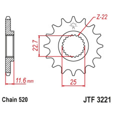 Jt передняя звезда 2180 11 polaris 250/300/325/400/500 (218011jt) (цепь 520)