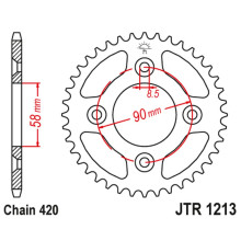 Jt задня зірка 4463 37 honda crf 50 '04-20'; xr 50 '00-04' (446337jt) (ланцюг420)