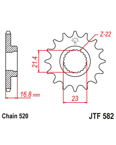 Jt передняя звезда 443 15 yamaha xj 600 diversion '92-'03 (44315jt) (цепь 520)