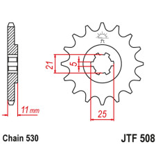 Jt передня зірка 722 16 cagiva 350 ala rossa '83-84' kawasaki kh400/500 '72-77' (72216jt) (ланцюг 530) 