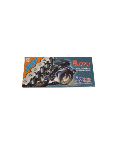 Cz цепь приводная 525 dzx (108 звено) active ring (x-ring) chrom do 1000 ccm (40,0 kn) + прессованная заглушка
