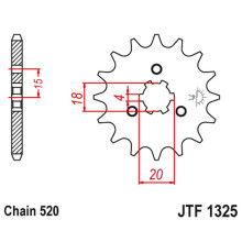 Jt передня зірка 2056 12 honda atc 185/200 '80-86' (205612jt) (ланцюг 520) 