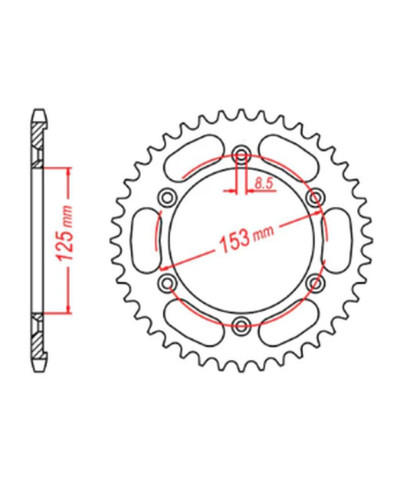 Mtx parts задня зірка 4547 54 honda xr 125l '03-'07 (jd19) (jtr1258.54) (ланцюг 428)