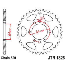 Jt задняя звезда 4302 44 suzuki ltz 400 quadsport '03-'08, van van rv 200 '16-'19 (430244jt) (цепь 520)