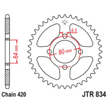 Jt задняя звезда 834 30 yamaha lb 80 chappy (83430jt) (цепь 420)