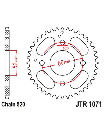 Jt задняя звезда 4621 31 kymco mxu/mxr50/150 '02-'13 (462131jt) (цепь 520)