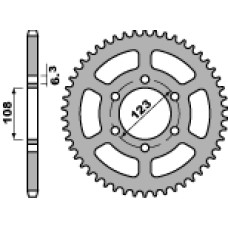Pbr задня зірка 4412 48 f derbi 50 / aprilia 50 (jtr1133.48) (ланцюг 420)