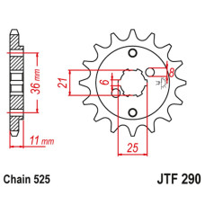 Jt передня зірка 290 14 honda xbr 500f '85-'86 (29014jt) (ланцюг 525) (-1)