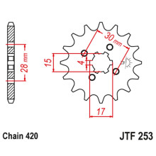 Jt передня зірка 255 18 honda mtx/mbx/xr 80 (25518jt) (ланцюг 420)