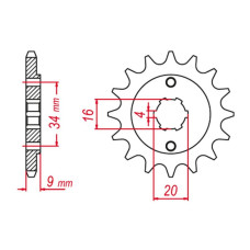 Grosskopf передняя звезда 2062 15 yamaha yfs200 blaster '88-'06 (+2), tt-r230 '05-'20 (+2), dt200 l '85 (+2), hyosung gt 250 '04-'11, ' (jtf1554.15)
