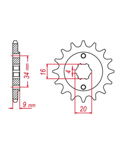 Grosskopf передняя звезда 2062 15 yamaha yfs200 blaster '88-'06 (+2), tt-r230 '05-'20 (+2), dt200 l '85 (+2), hyosung gt 250 '04-'11, ' (jtf1554.15)
