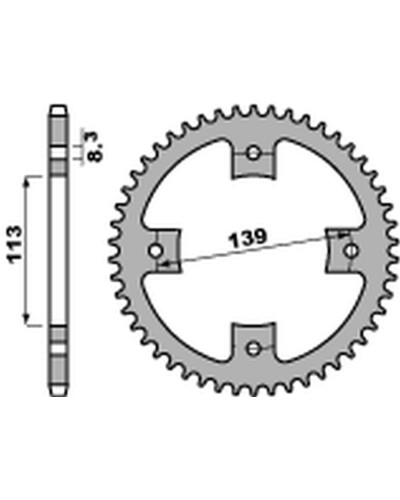 Pbr задняя звезда 4509 38 c45 suzuki ltz 400 '09, lt-r 450 '06-'09 (jtr1760.38) (цепь 520)