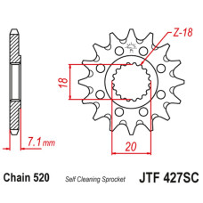 Jt передняя звезда 432 13 suzuki rm 125 '92-'07, rmz 250 '10-'12 (43213jt) (цепь 520)