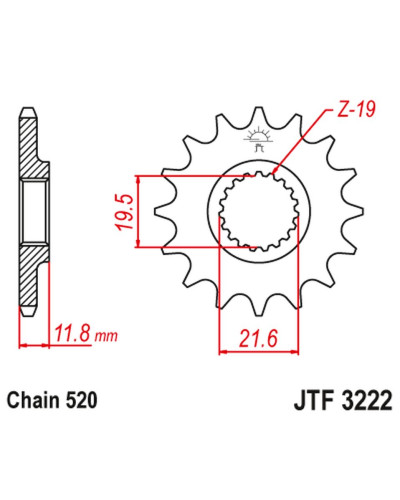 Jt передня зірка polaris 250/300/350/400/425 '89-99' (ланцюг 520)