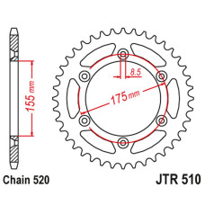 Jt задняя звезда 1503 46 husqvarna 125/250 wrk '88-89', cagiva 125/250 wmx '85-88' (150346jt) (цепь520)